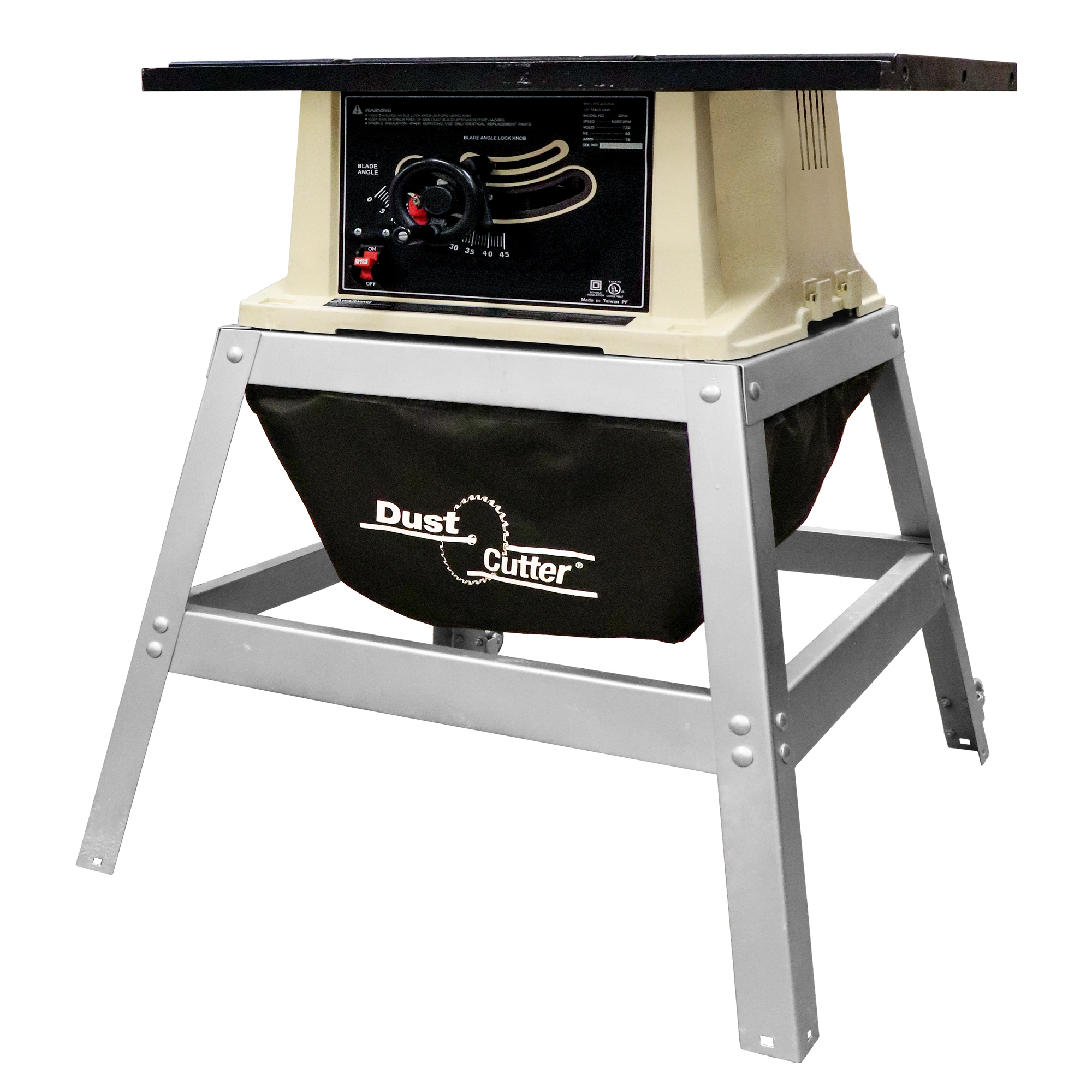 Milescraft DustCutter Contractor Saw Dust Collection System — Fits Most Table Saws, Connects to 1-1/4in. and 2-1/2in. Vacuum Hoses, Model# 15000003